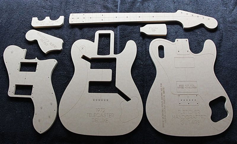 Telecaster Deluxe guitar template set in 12 mm MDF