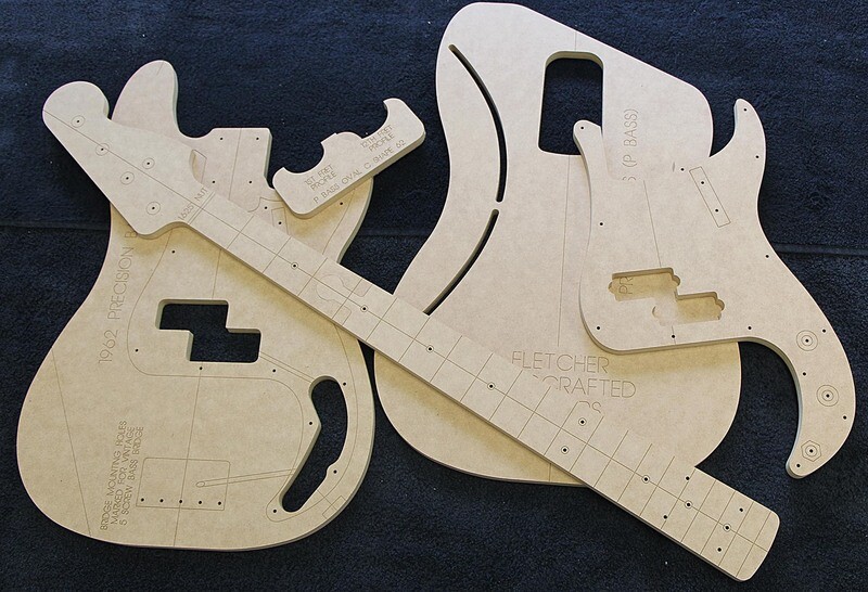 Precision Bass guitar template set in 12 mm MDF