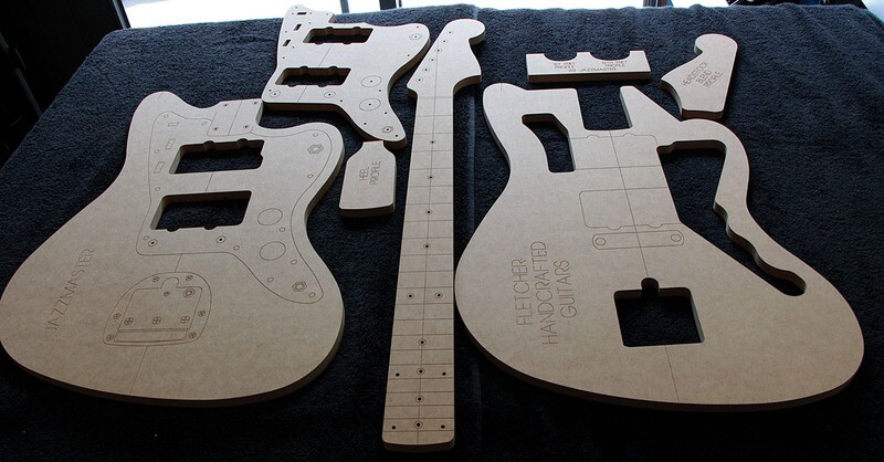 Jazzmaster offset guitar router template set