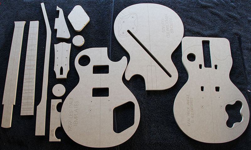 1959-style single-cut guitar routing template set