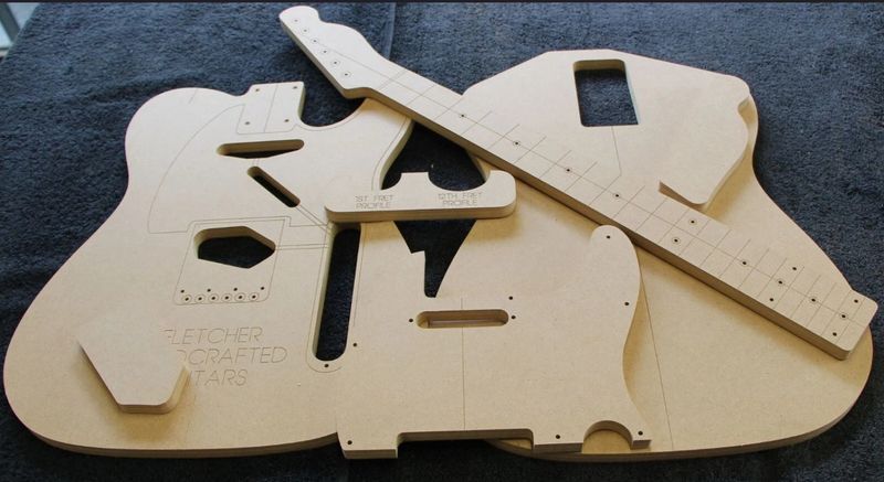 Telecaster guitar template set in 12 mm MDF
